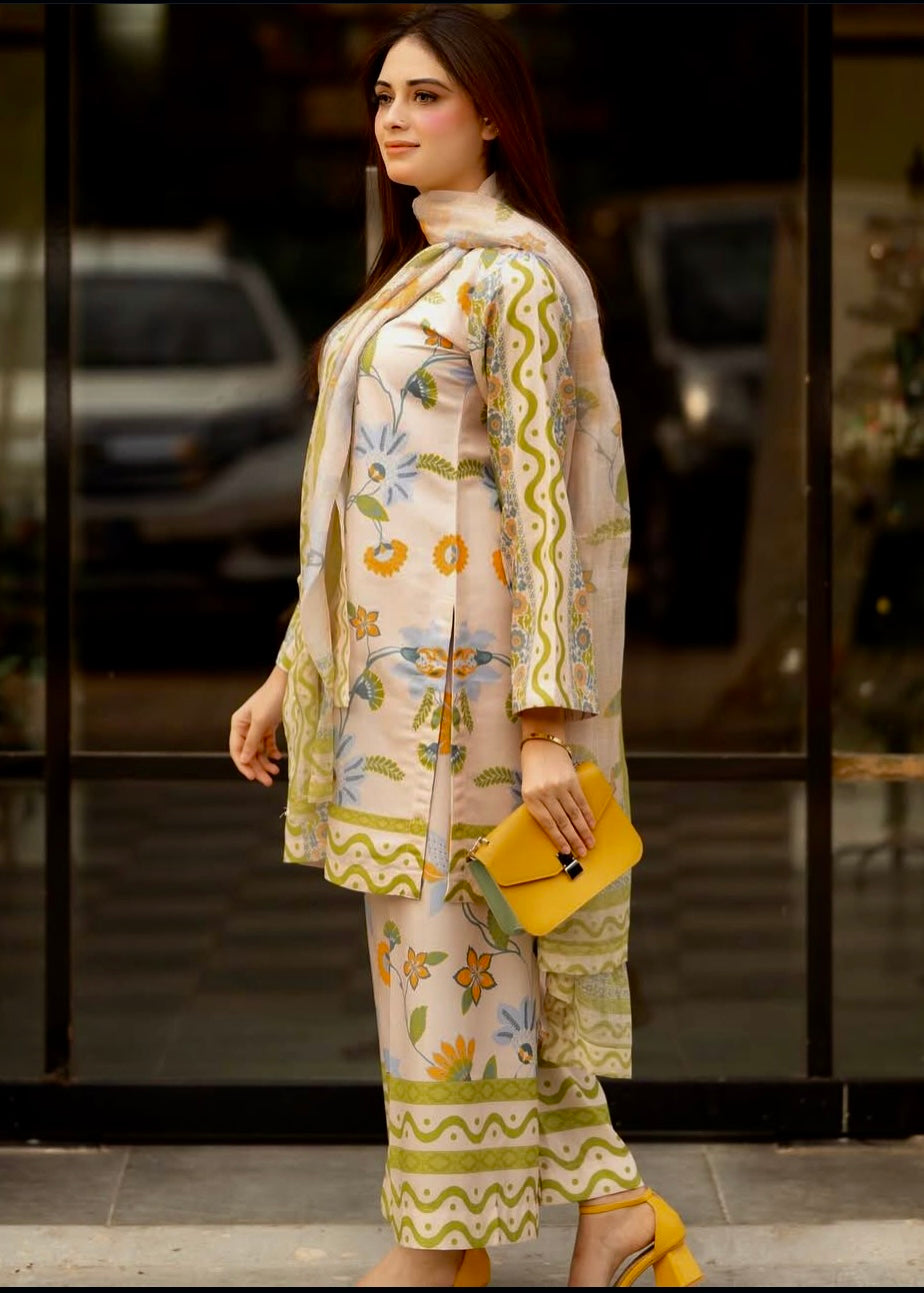 Rukhsar Printed 3pc dress