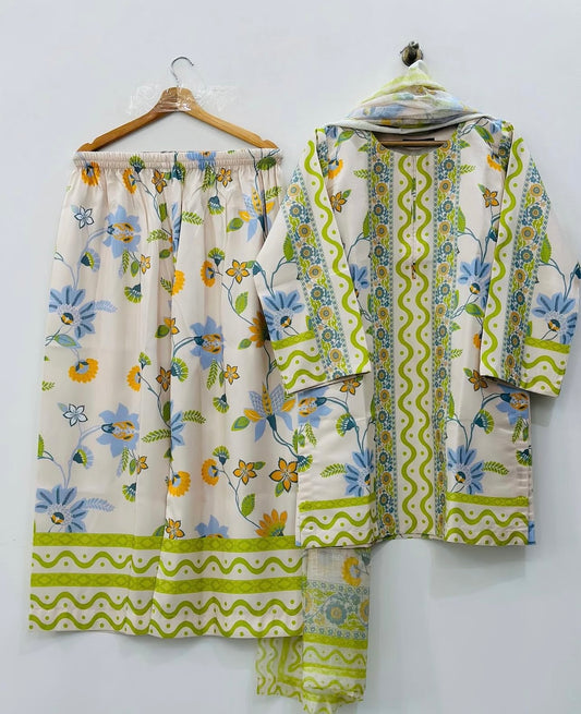 Rukhsar Printed 3pc dress