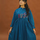 Blue khaddar frock