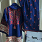 Bell Bottom embroidery 3-piece suit Royal Blue cotton women Pakistan