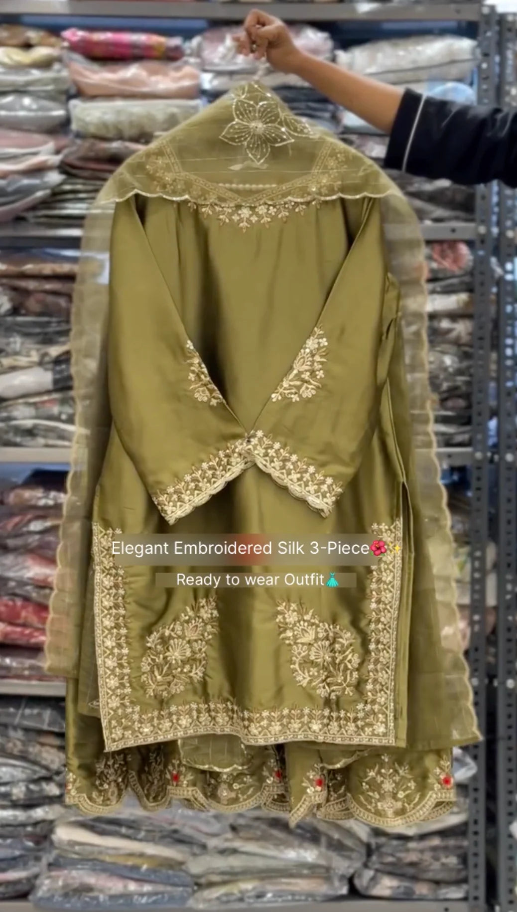 Zareen Embroidered Silk 3-Piece