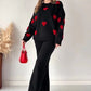 Winter Heart Printed Baggy Tracksuit for Women