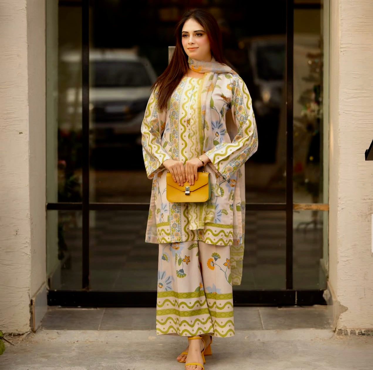 Rukhsar Printed 3pc dress